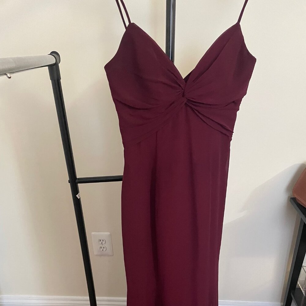 Hayley Paige Occasions Bridesmaid Dress Style: 52150 Color: Sangria